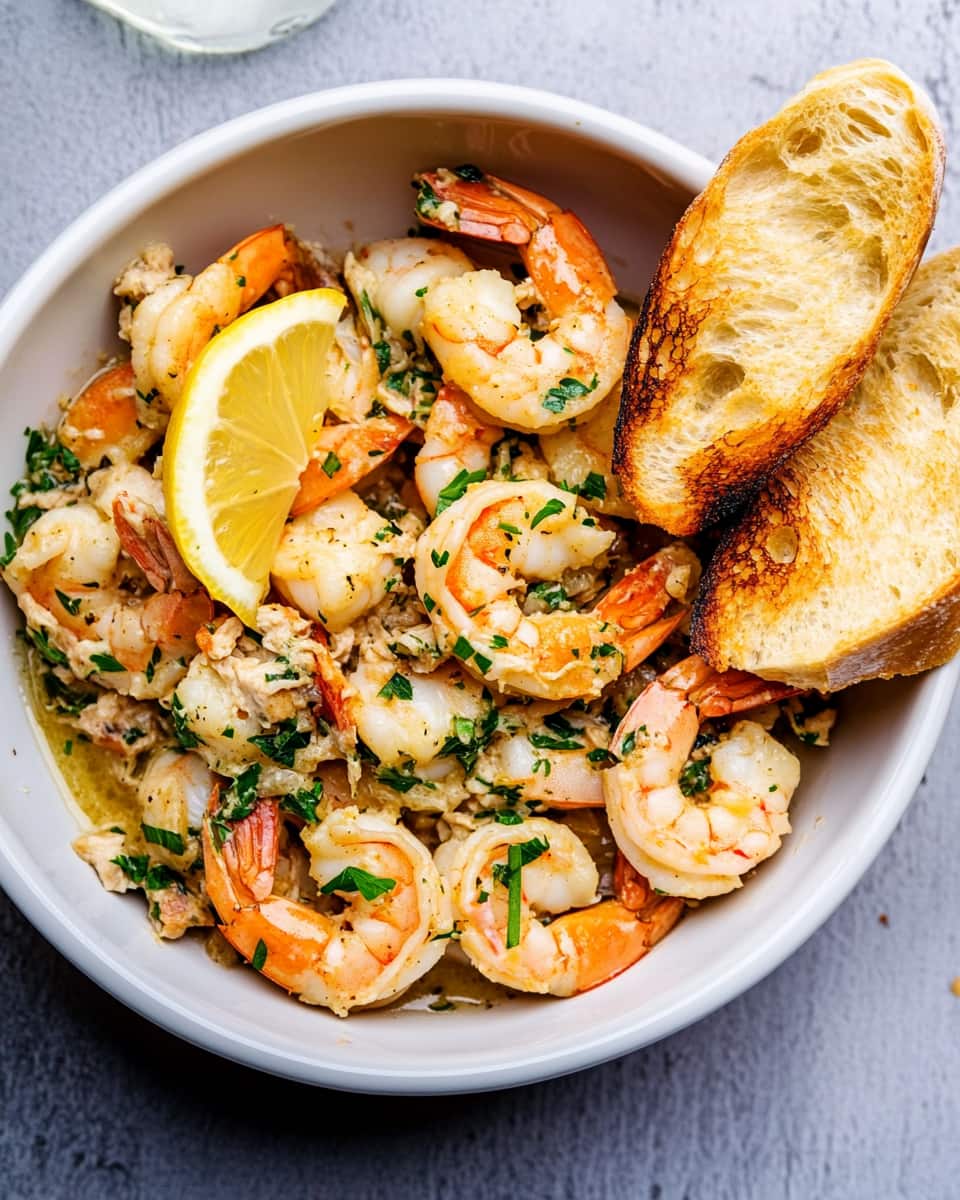 Crevettes grillées au Air Fryer avec marinade citron et ail.