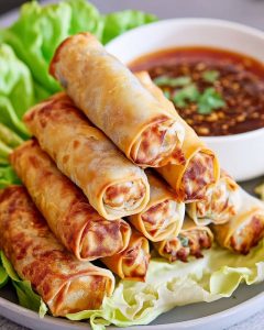Nems dorés au Air Fryer, croustillants et bien roulés