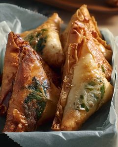 Samoussas végétariens au air fryer, dorés et croustillants.