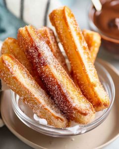 Churros au Air Fryer, dorés et saupoudrés de sucre