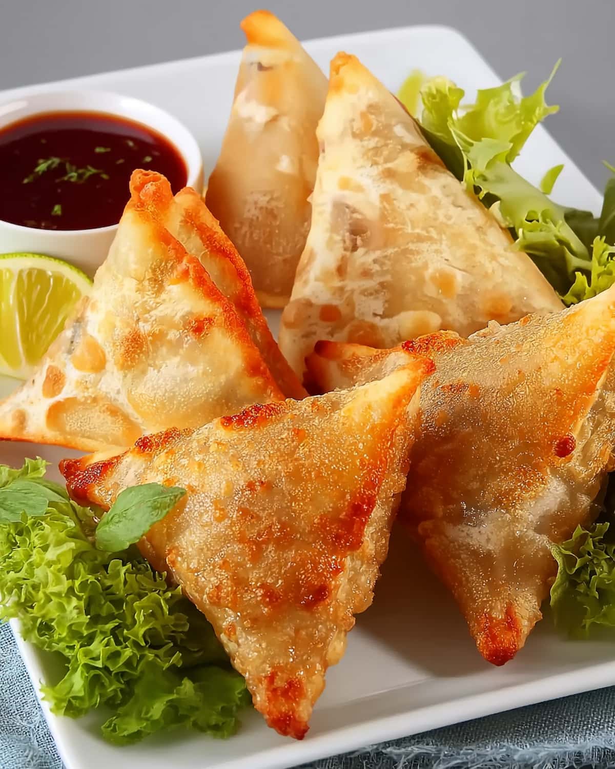 Brick thon air fryer, triangles croustillants dorés.