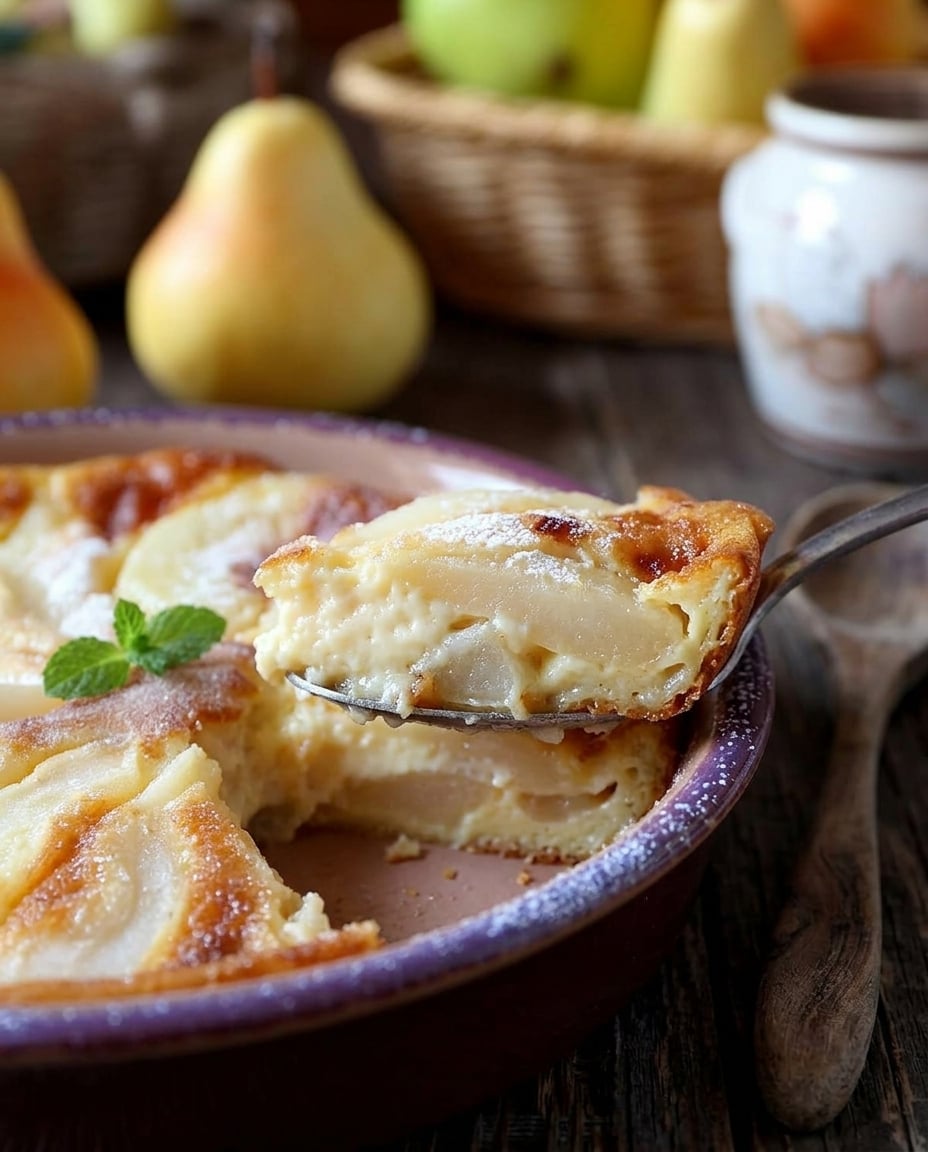 Clafoutis poires au Air Fryer fondant, résultat final
