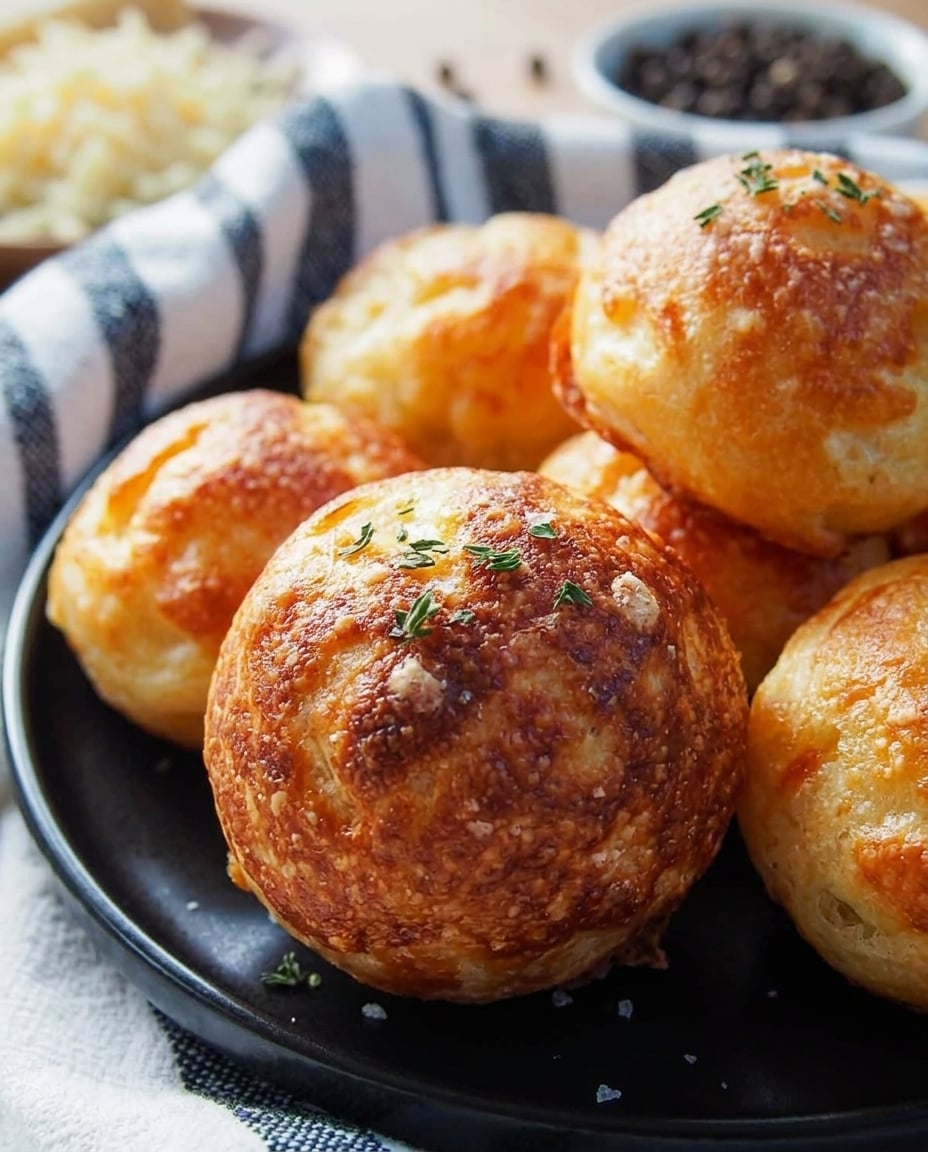 Gougère soufflée au comté au Air Fryer, résultat final