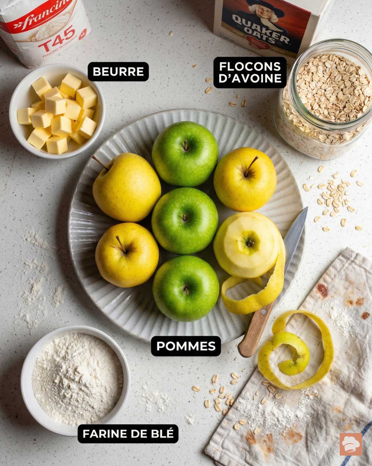 Ingredients crumble pomme air fryer