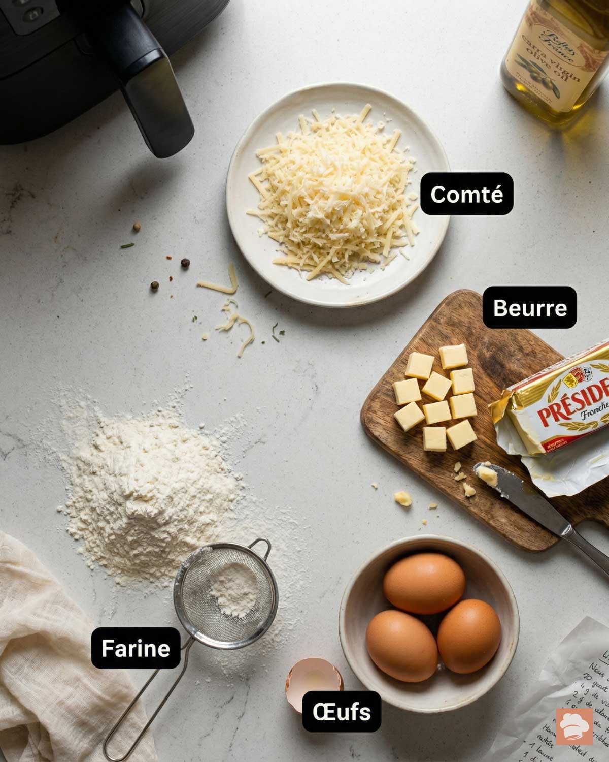 Ingerdients gougere air fryer