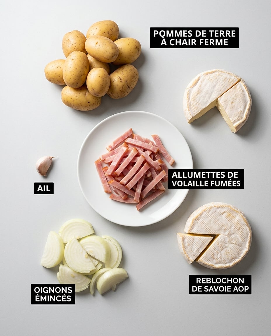 Ingrédients pour Tartiflette au Air Fryer : recette fondante