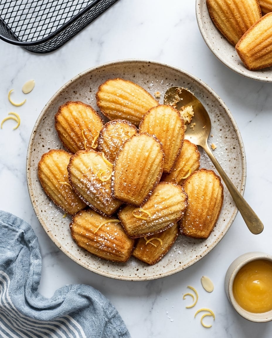 Madeleines airfryer moelleuses et dorées, prêtes en 10 minutes, avec bords légèrement caramélisés