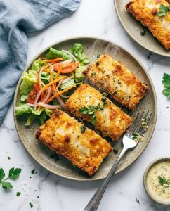 Colin à l’airfryer croustillant, panure dorée et citron, prêt en 20 minutes, parfait pour un dîner de semaine