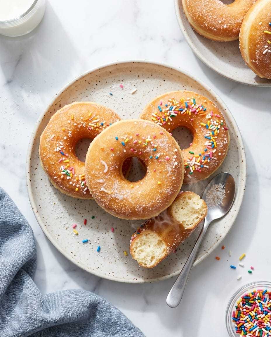 Donuts au airfryer moelleux et dorés, roulés dans le sucre, sans bain d’huile, prêts pour le goûter