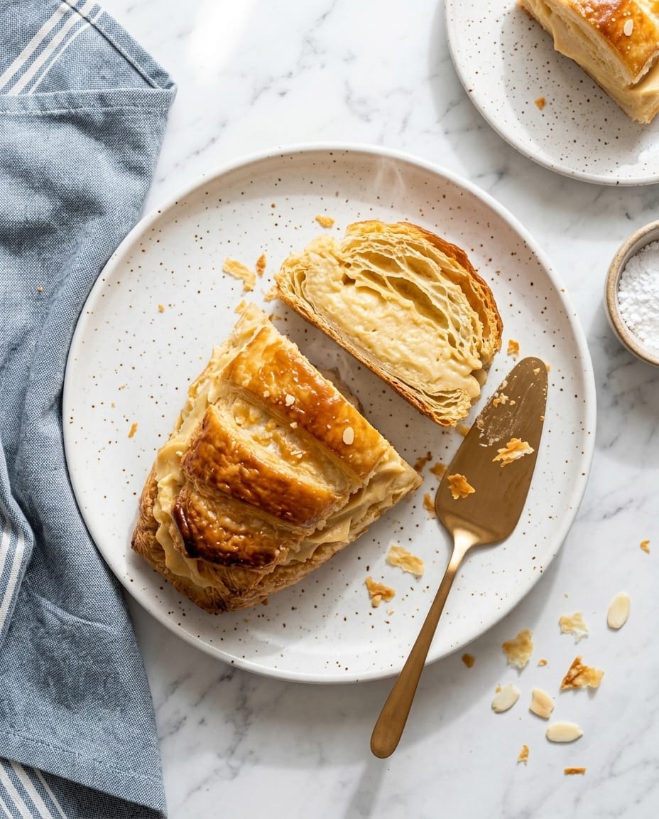 Pithiviers au airfryer doré et croustillant, feuilletage bien gonflé et cœur aux amandes fondant, servi tiède