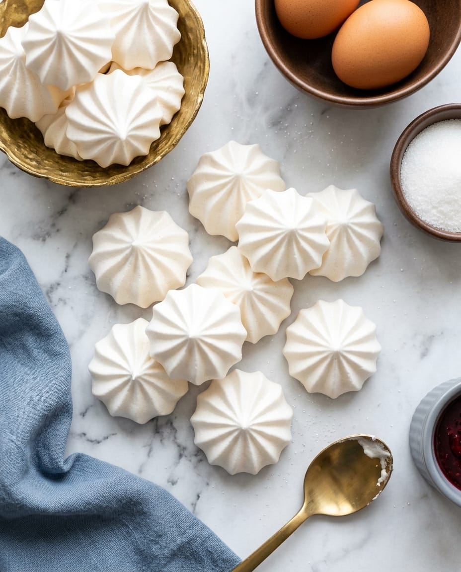 Meringues au airfryer bien blanches, croquantes dehors et légèrement fondantes au cœur, prêtes sans four