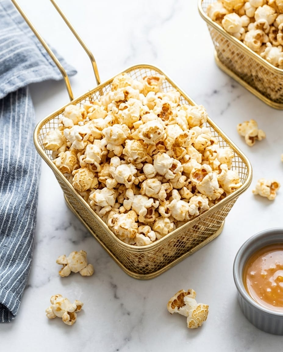 Bol de pop-corn air fryer bien soufflé et doré, prêt pour l’apéro, texture croustillante et grains éclatés