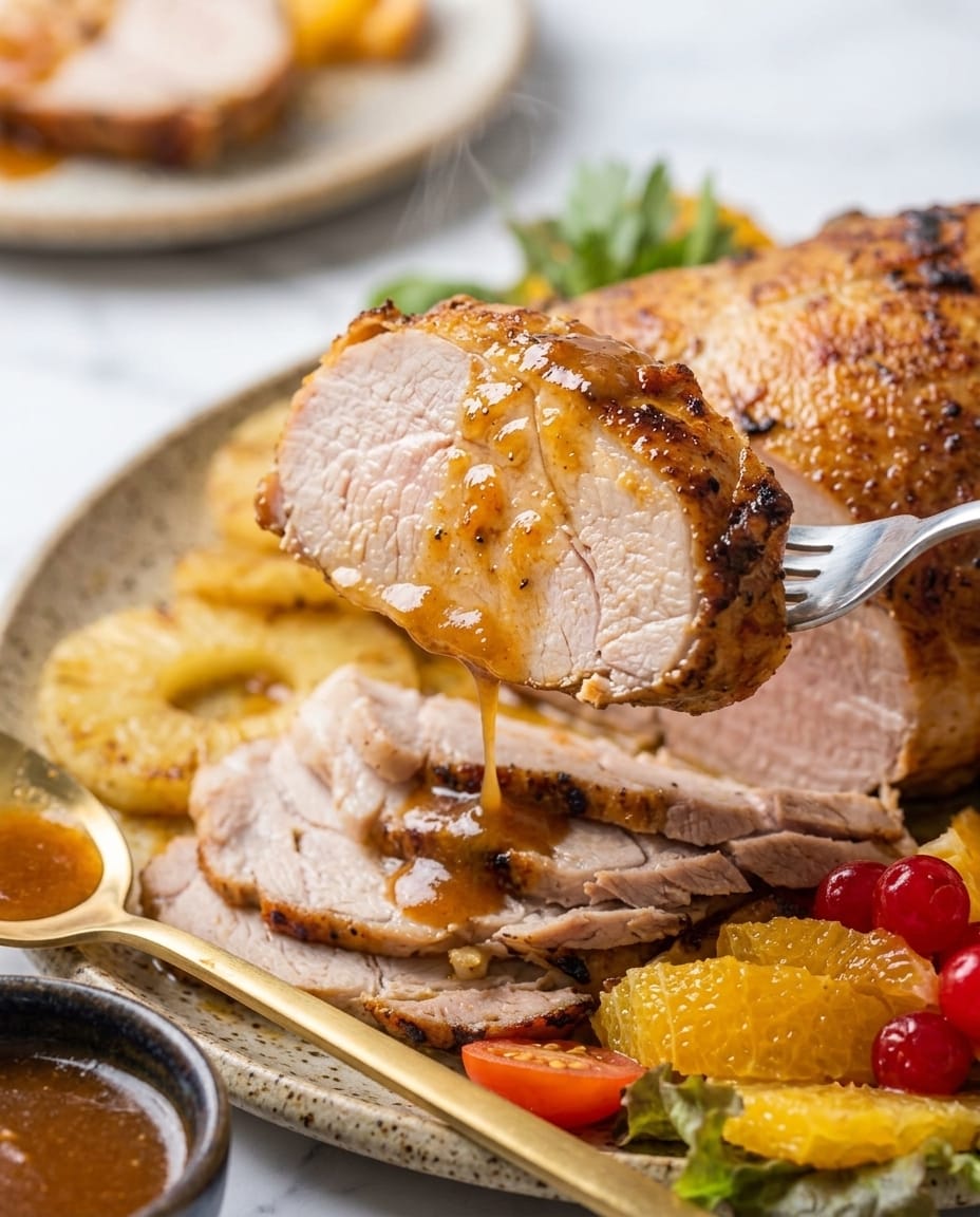 Tranches de rôti de dinde au air fryer nappées de jus, croûte dorée